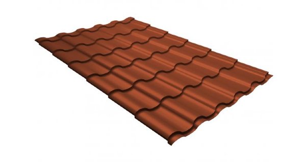 Металлочерепица кредо GL 0,5 GreenСoat Pural RR 750 кирпично-красный (RAL 8004 терракота) купить в Адлере
