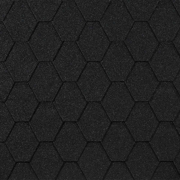 Гибкая черепица EURASIA Docke, Коллекция ШЕСТИГРАННИК Чёрный купить в Адлере
