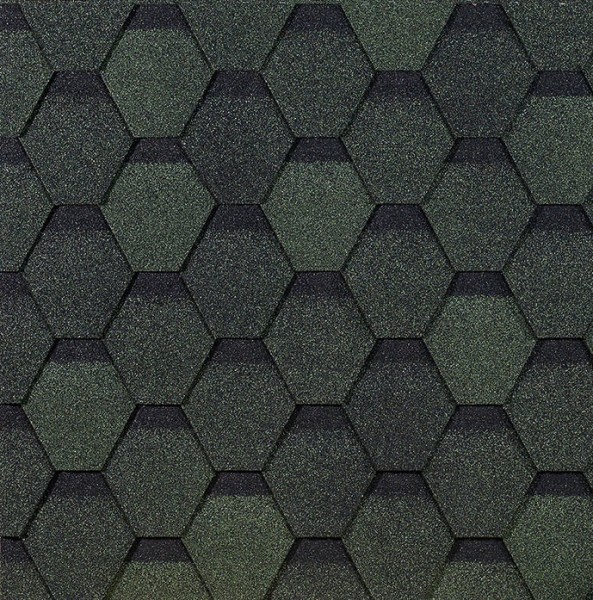 Гибкая черепица EURASIA Docke, Коллекция ШЕСТИГРАННИК Зелёный купить в Адлере