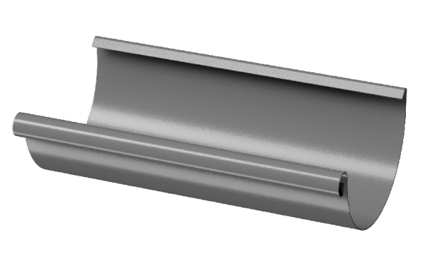 Желоб полукруглый D125 3 м Döcke STAL PREMIUM Графит, (RAL 7024) купить в Адлере