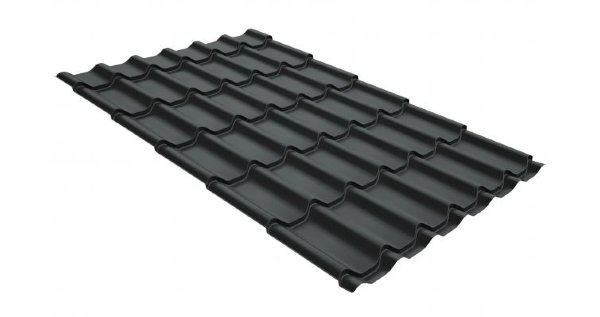 Металлочерепица классик GL 0,5 GreenCoat Pural Matt RR 23 темно-серый (RAL 7024 мокрый асфальт) купить в Адлере