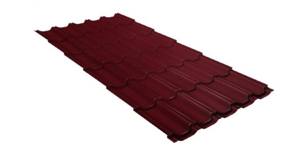 Металлочерепица квинта плюс GL 0,5 Satin RAL 3005 красное вино купить в Адлере