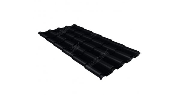 Металлочерепица камея 0,45 Drap RAL 9005 черный купить в Адлере
