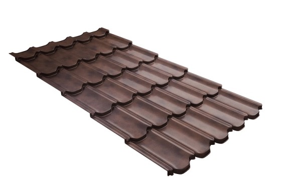 Металлочерепица квинта плюс с  3D резом 0,45 Safari Twincolor Brown купить в Адлере