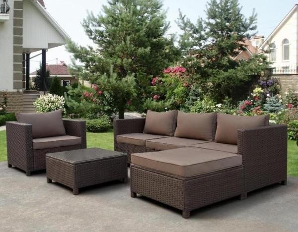 Комплект мебели AFINA плетеной из иск. ротанга YR821A Brown/Beige купить в Адлере