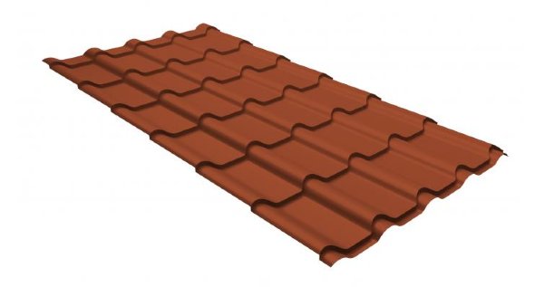 Металлочерепица камея GL 0,5 GreenCoat Pural RR 750 кирпично-красный (RAL 8004 терракота) купить в Адлере