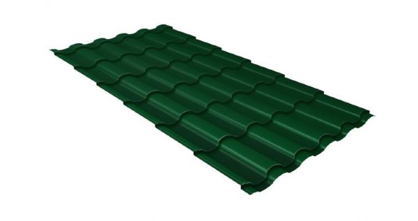Металлочерепица кредо 0,5 Satin RAL 6005 зеленый мох купить в Адлере