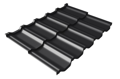 Металлочерепица модульная Квинта Uno Grand Line c 3D резом 0,5 Quarzit lite RAL 9005 черный купить в Адлере