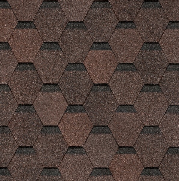 Гибкая черепица Docke, коллекция Шестигранник Коричневый купить в Адлере