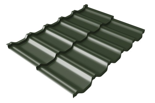 Металлочерепица модульная Квинта Uno Grand Line c 3D резом 0,5 Velur RAL 6020 хромовая зелень купить в Адлере