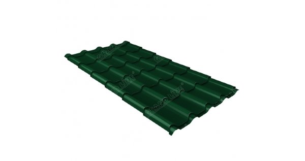 Металлочерепица камея 0,5 Satin RAL 6005 зеленый мох купить в Адлере