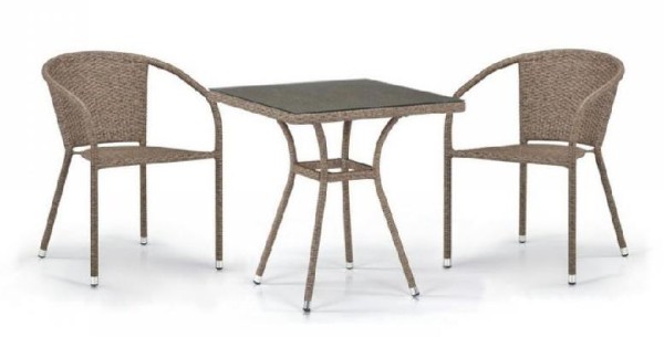 Комплект плетеной мебели AFINA из иск. ротанга T282BNT/Y137C-W56 Light Brown 2Pcs купить в Адлере