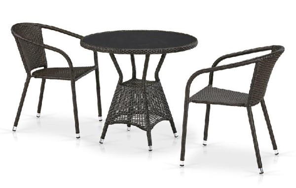 Комплект плетеной мебели AFINA из иск. ротанга T707ANS/Y137C-W53 Brown 2Pcs купить в Адлере