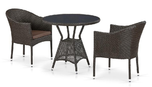 Комплект плетеной мебели AFINA из иск. ротанга T707ANS/Y350-W53 Brown 2Pcs купить в Адлере
