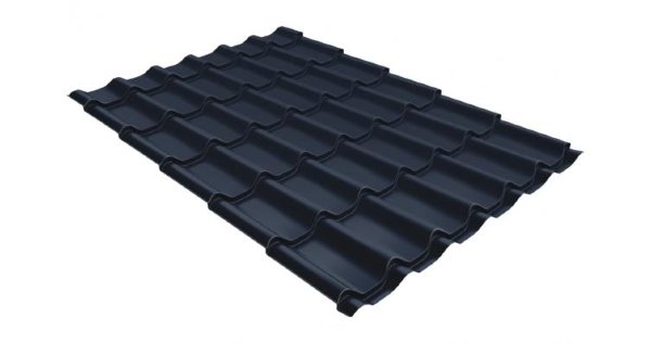 Металлочерепица классик 0,5 Satin RAL 7024 мокрый асфальт купить в Адлере