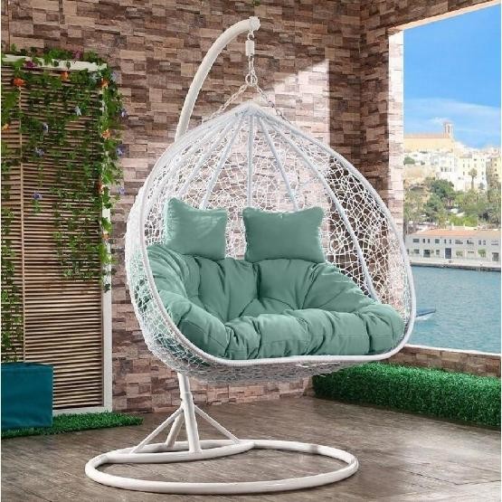 Кресло Подвесное из искусственного ротанга AFM-109A White/Green купить в Адлере