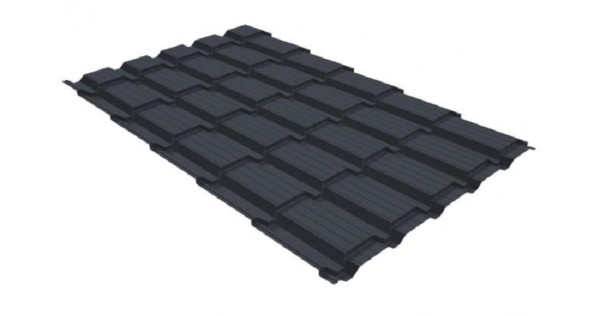 Металлочерепица GL квадро профи 0,5 GreenCoat Pural RR 23 темно-серый (RAL 7024) мокрый асфальт купить в Адлере