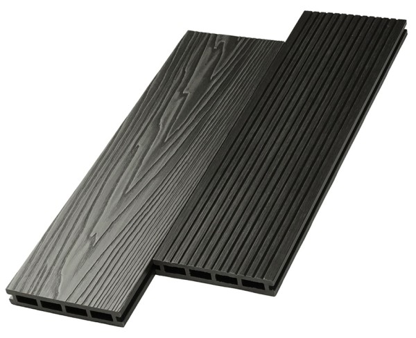 Террасная доска ДПК NanoWood двусторонняя New 3D тиснение + вельвет Графит купить в Адлере