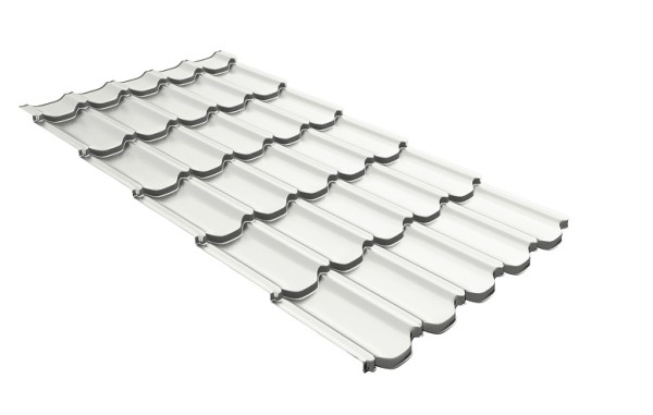 Металлочерепица квинта плюс с 3D резом 0,5 Satin RAL 9003 сигнальный белый купить в Адлере