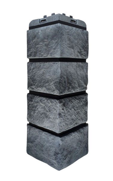 Угол наружный Grand Line Колотый Камень Антрацит, Шов чёрный купить в Адлере